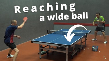 Reaching a wide ball